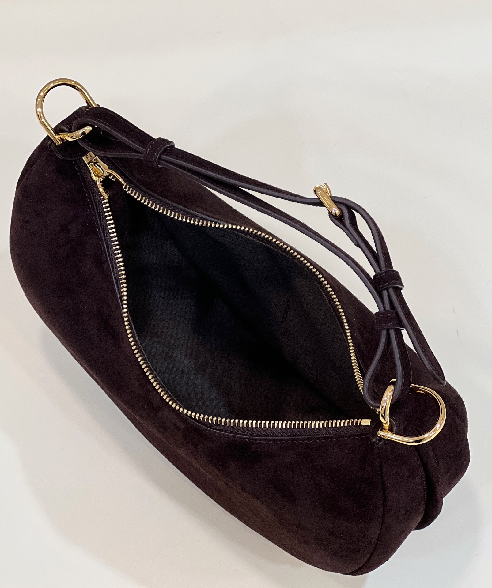 Bagsaaa F**di Small Graphy In Velvet Leather - 10×29×24.5cm