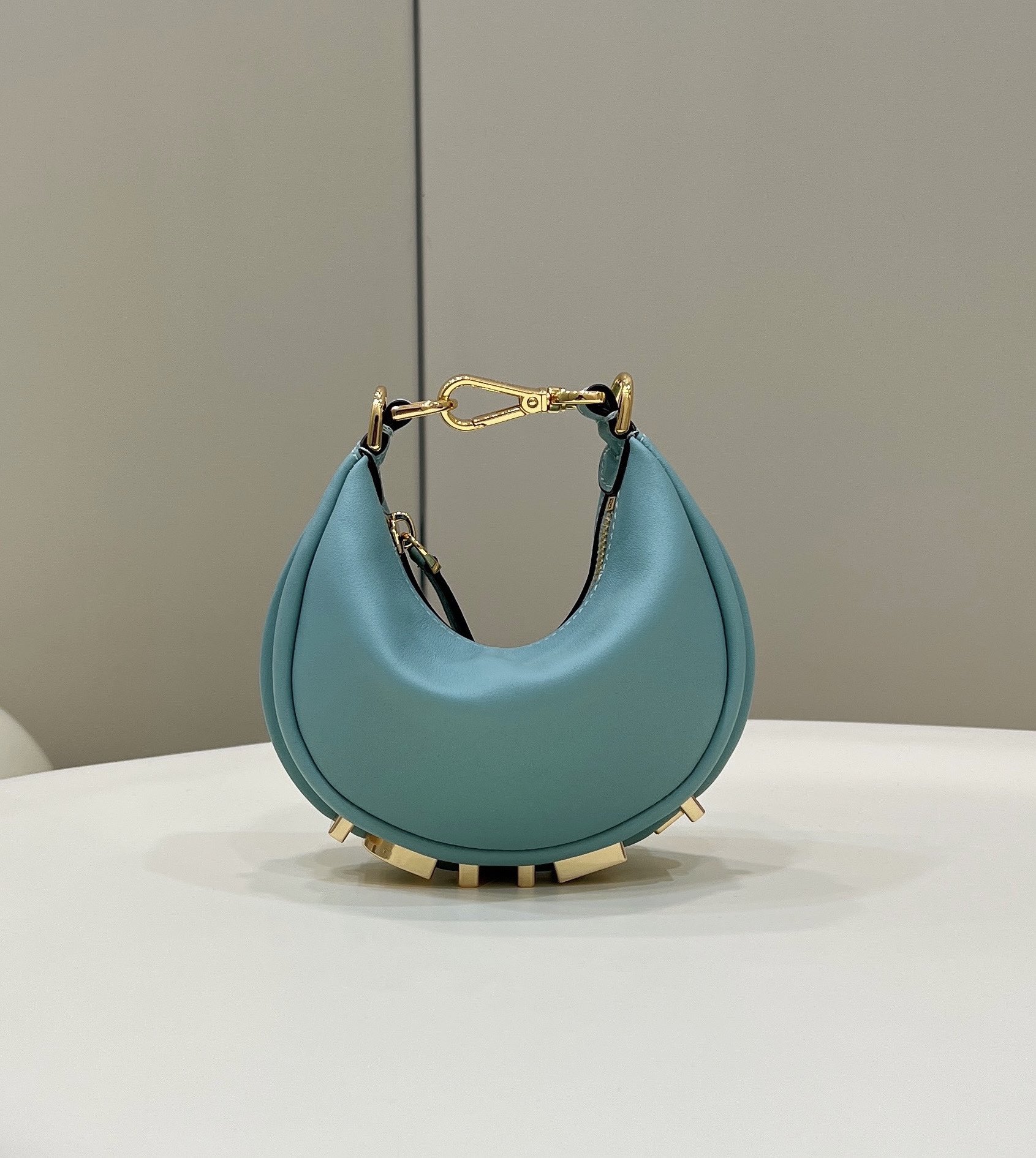 Bagsaaa F**di Nano Graphy In Blue Leather - 16.5x14x5cm