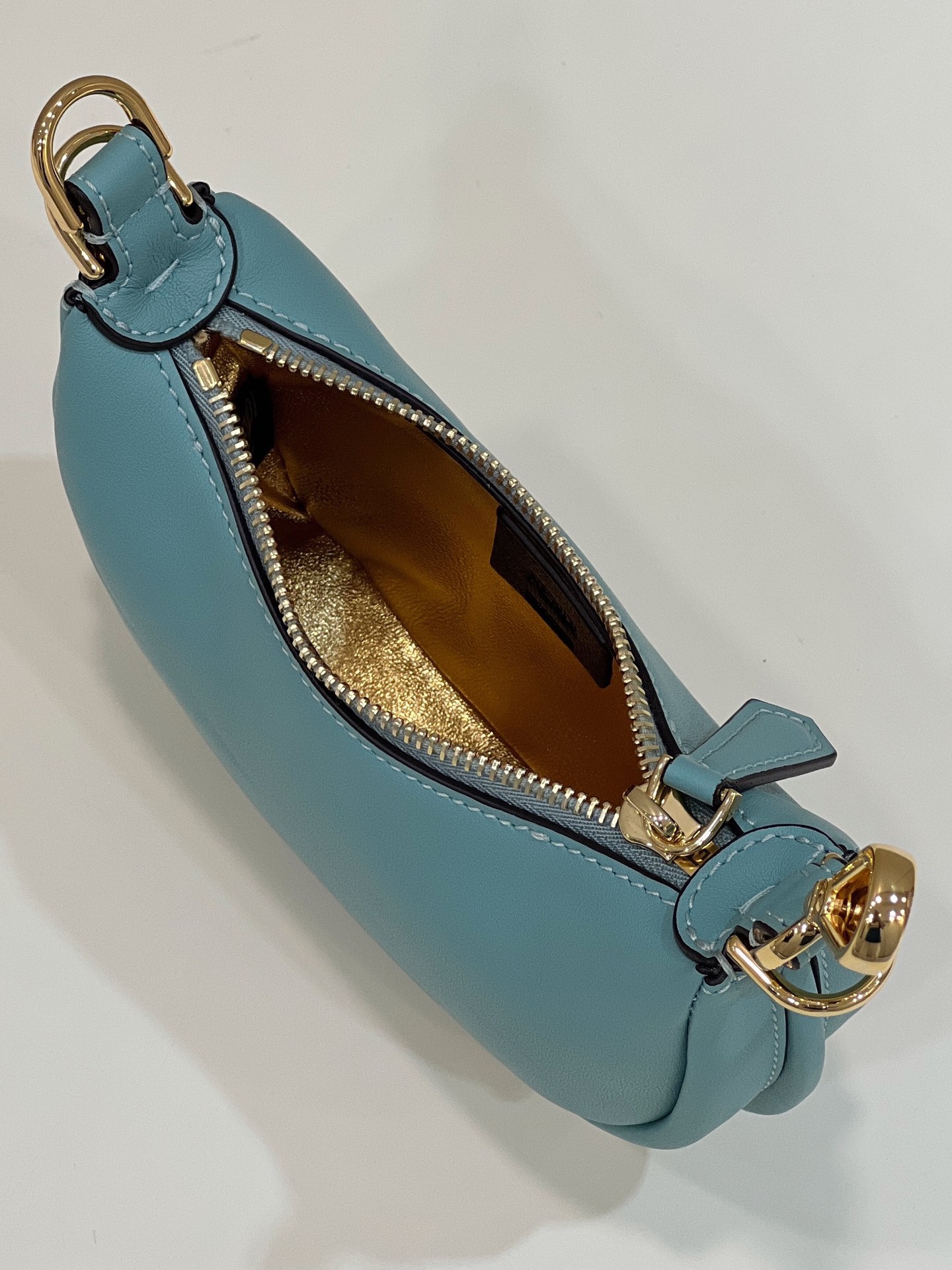 Bagsaaa F**di Nano Graphy In Blue Leather - 16.5x14x5cm