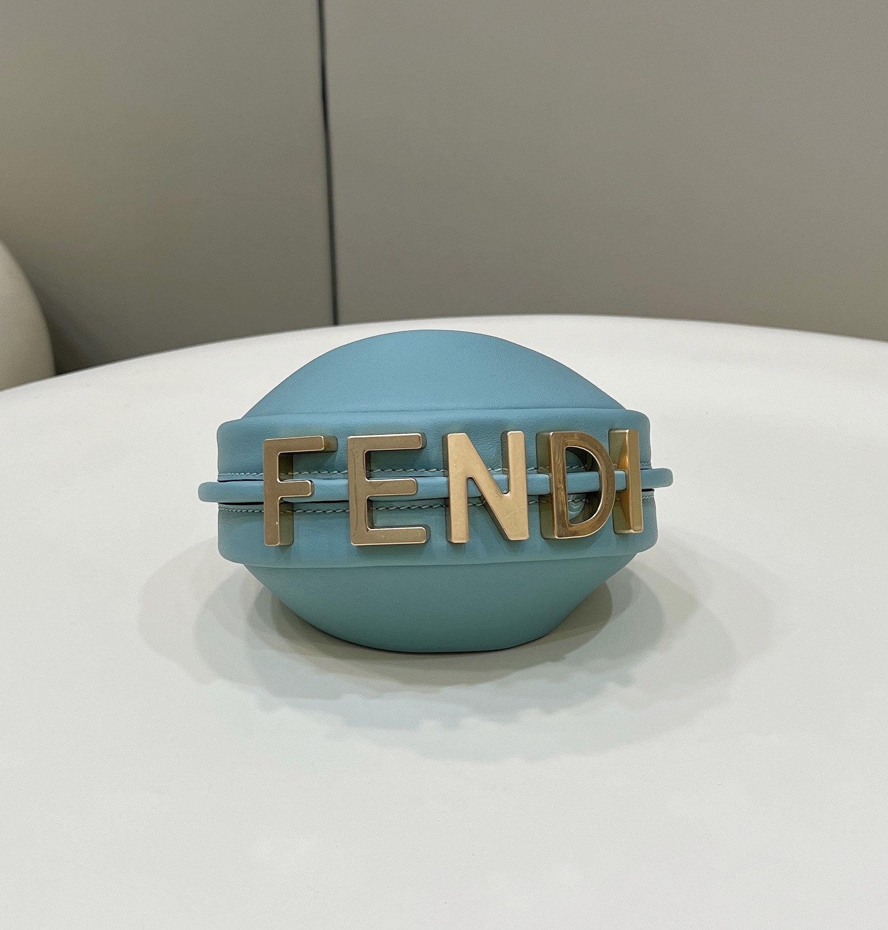 Bagsaaa F**di Nano Graphy In Blue Leather - 16.5x14x5cm