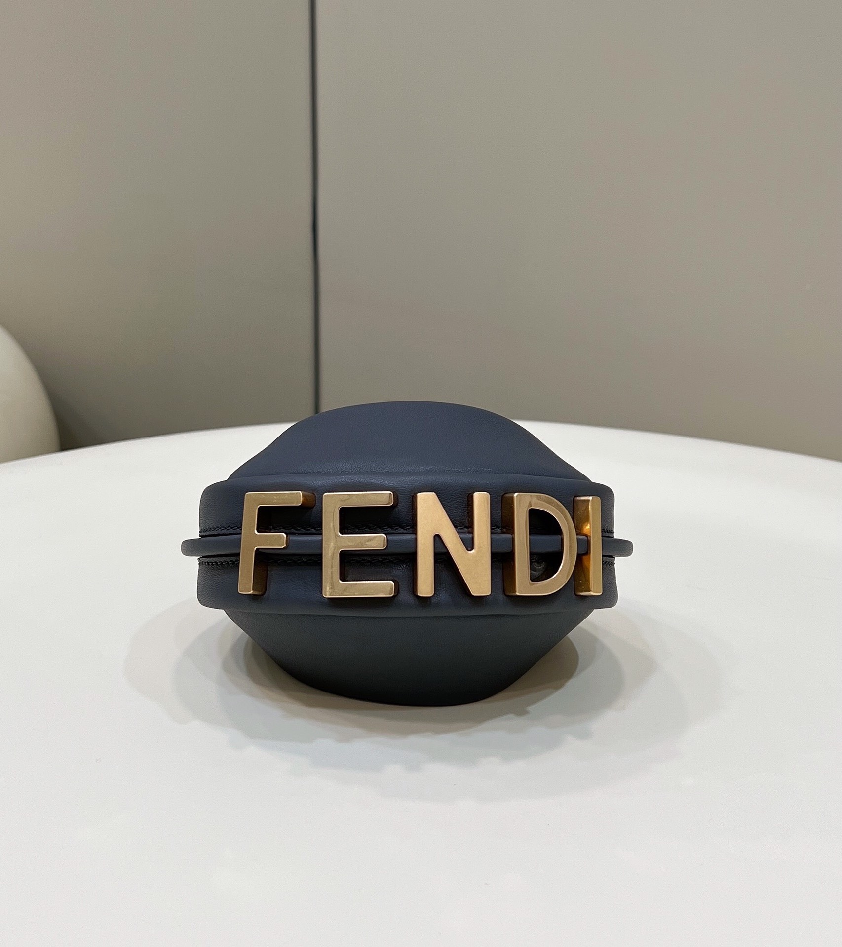 Bagsaaa F**di Nano Graphy In Grey Leather - 16.5x14x5cm