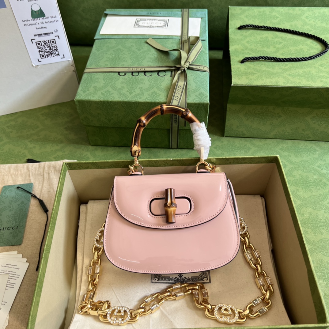 Bagsaaa Bamboo 1947 Mini Top Handle Leather Bag - 17x12.5x8cm