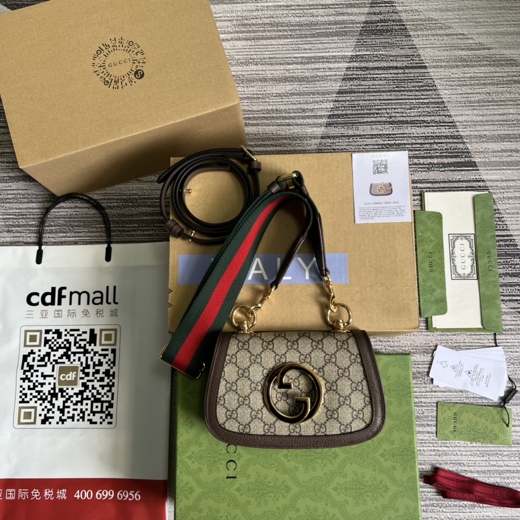 Bagsaaa Gvc*1 Blondie Mini Bag Canvas Leather 22*13*5.5cm