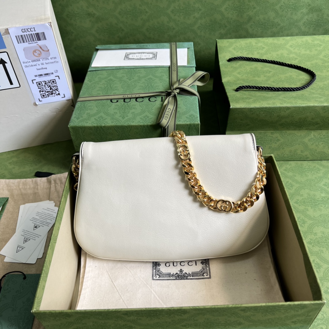 Bagsaaa Gvc*1 Blondie Shoulder Bag White Leather 28x16x4cm
