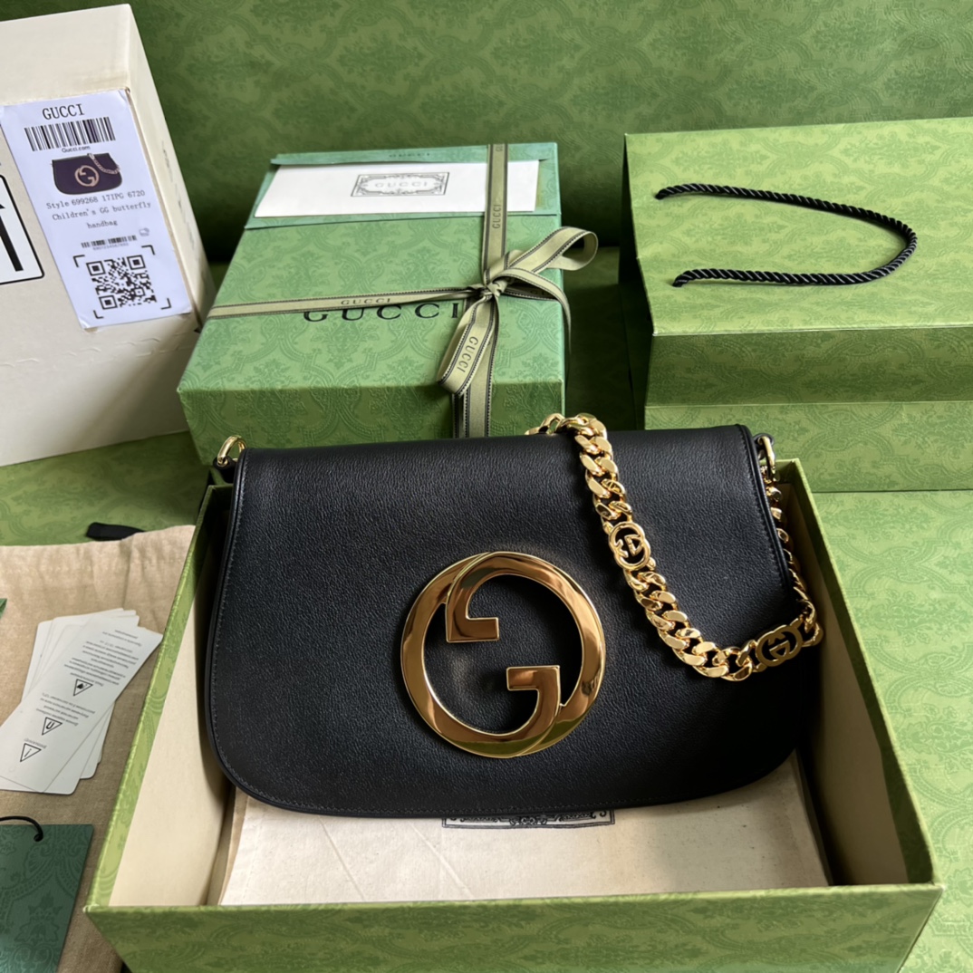Bagsaaa Gvc*1 Blondie Shoulder Bag Black Leather 28x16x4cm