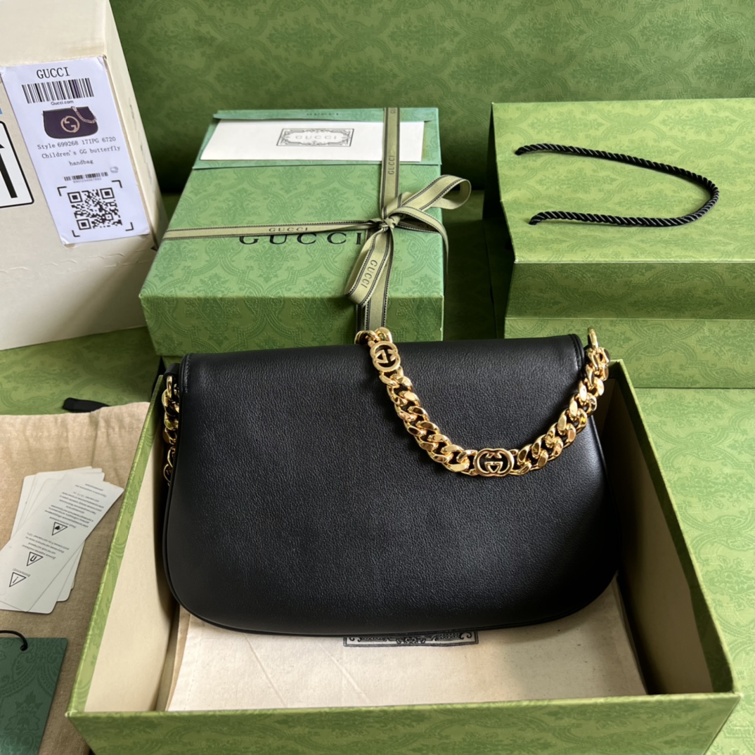 Bagsaaa Gvc*1 Blondie Shoulder Bag Black Leather 28x16x4cm