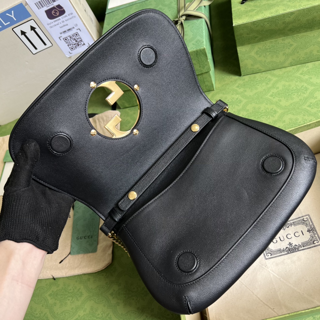 Bagsaaa Gvc*1 Blondie Shoulder Bag Black Leather 28x16x4cm
