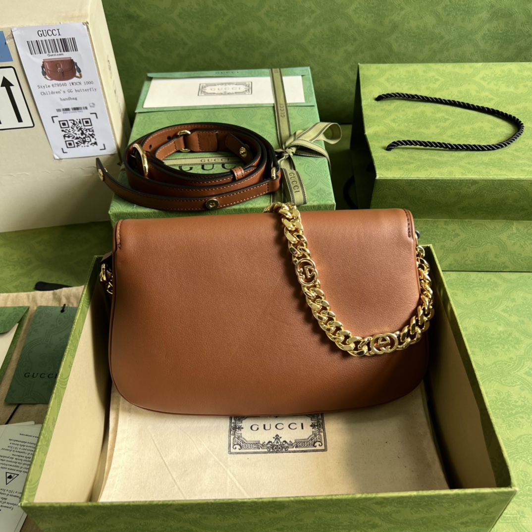 Bagsaaa Gvc*1 Blondie Shoulder Bag Brown Leather 28x16x4cm