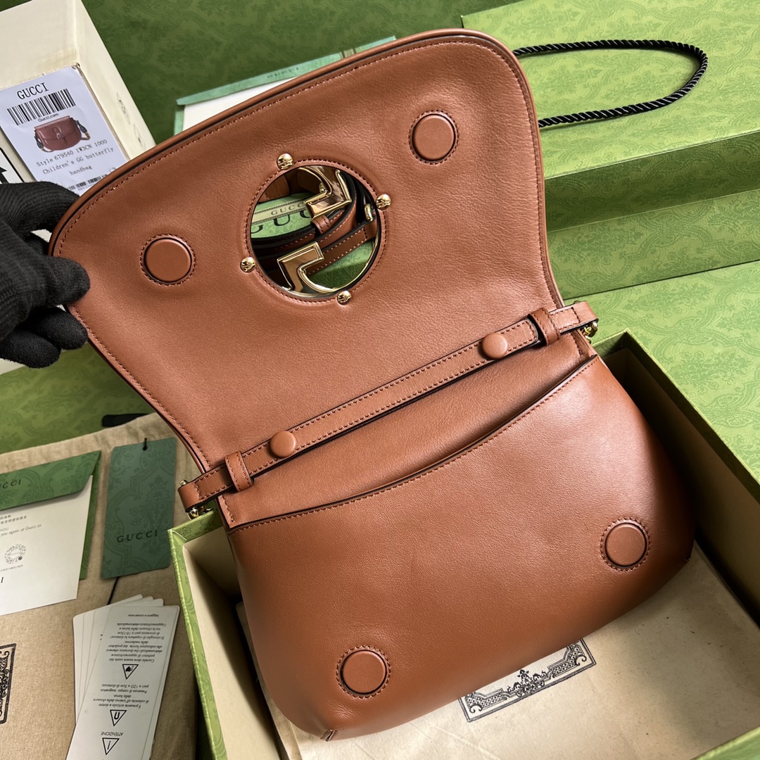 Bagsaaa Gvc*1 Blondie Shoulder Bag Brown Leather 28x16x4cm