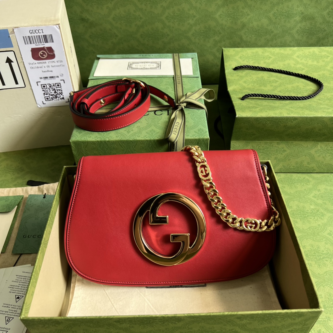 Bagsaaa Gvc*1 Blondie Shoulder Bag Red Leather 28x16x4cm