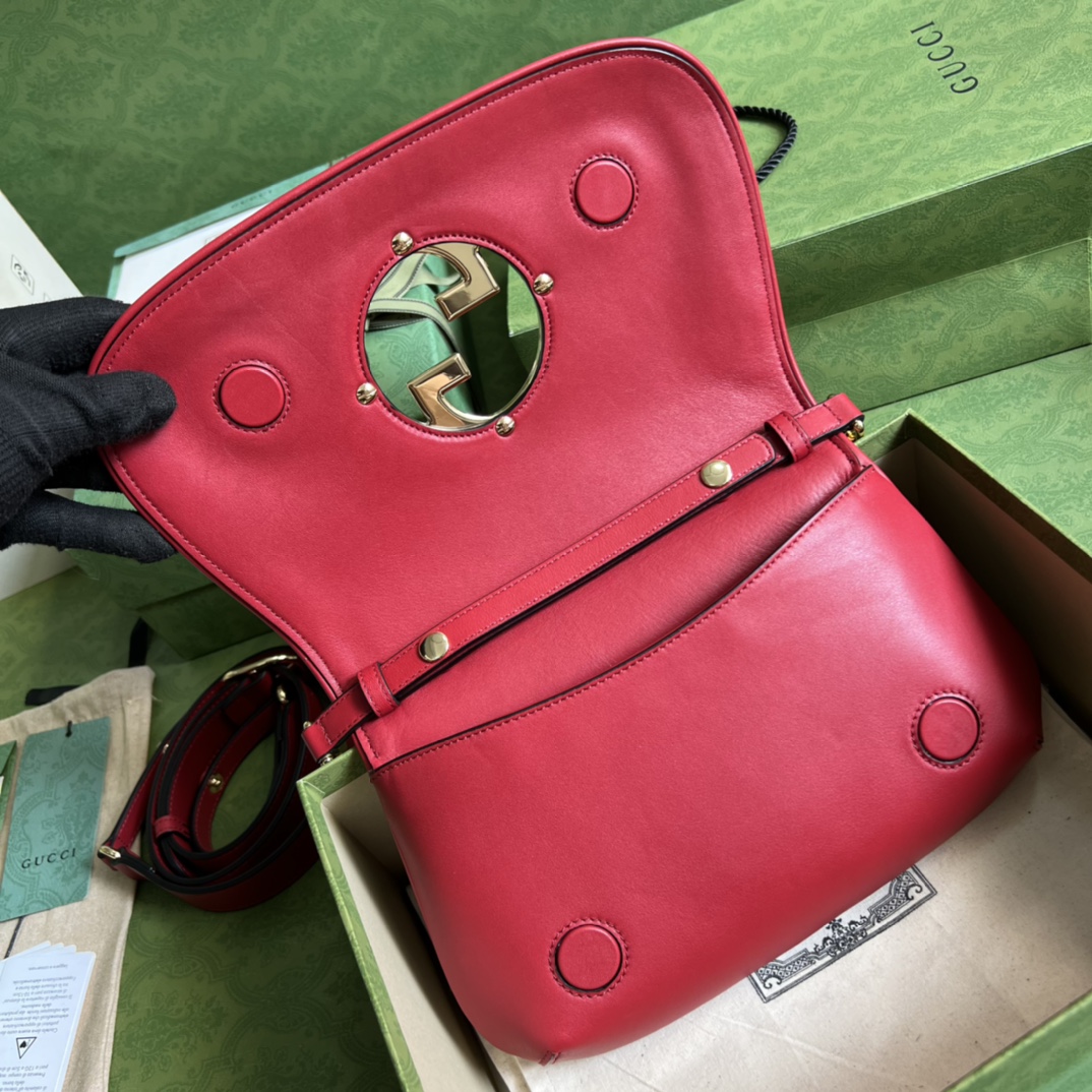 Bagsaaa Gvc*1 Blondie Shoulder Bag Red Leather 28x16x4cm