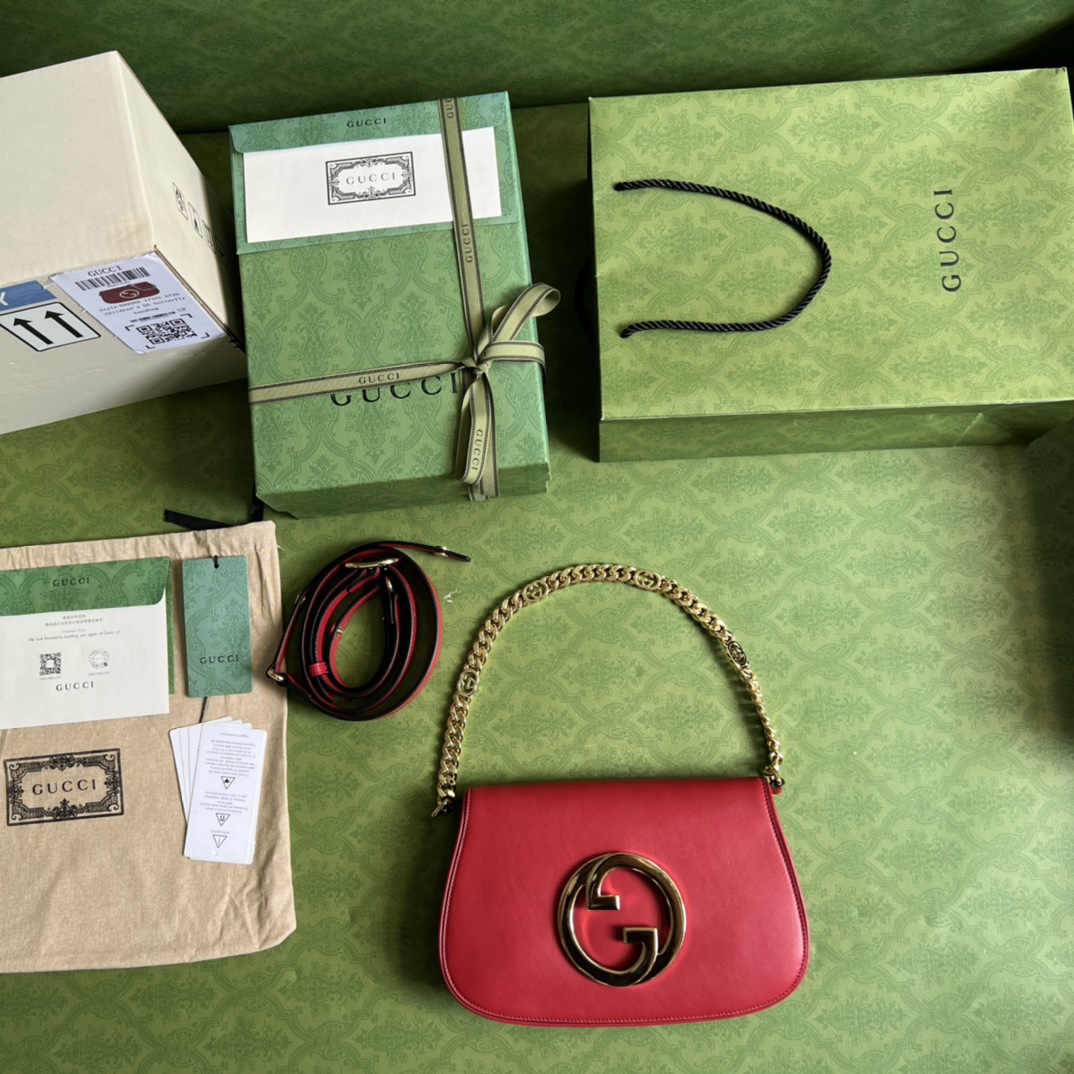 Bagsaaa Gvc*1 Blondie Shoulder Bag Red Leather 28x16x4cm