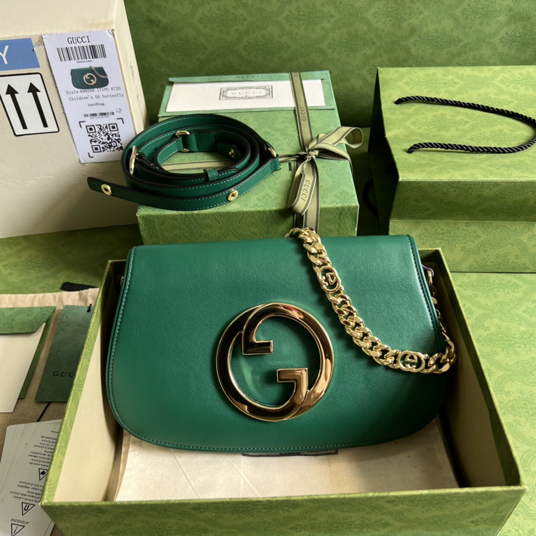 Bagsaaa Gvc*1 Blondie Shoulder Bag Green Leather 28x16x4cm