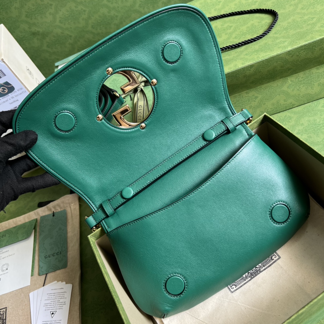 Bagsaaa Gvc*1 Blondie Shoulder Bag Green Leather 28x16x4cm