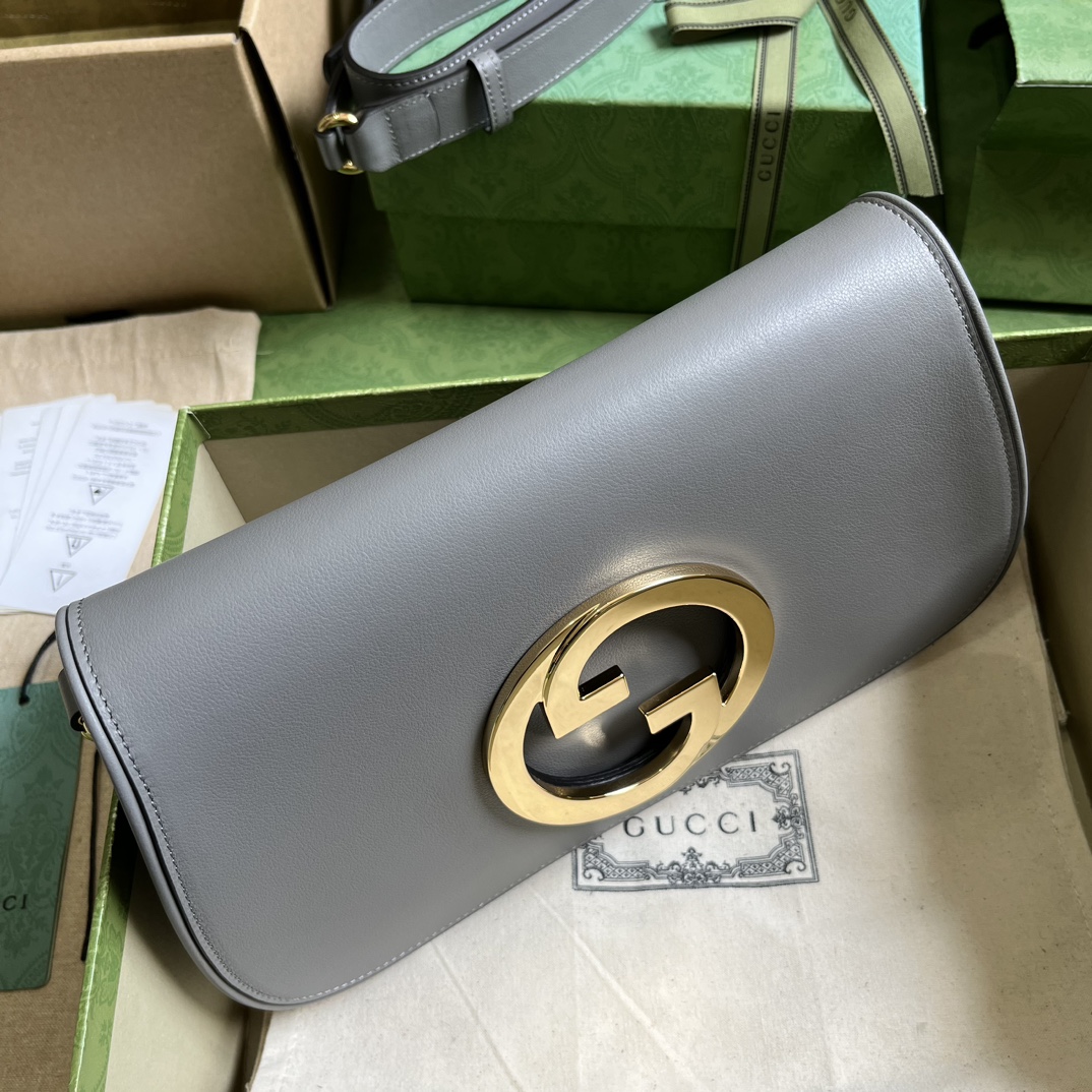 Bagsaaa Gvc*1 Blondie Shoulder Bag Grey Leather 28x16x4cm