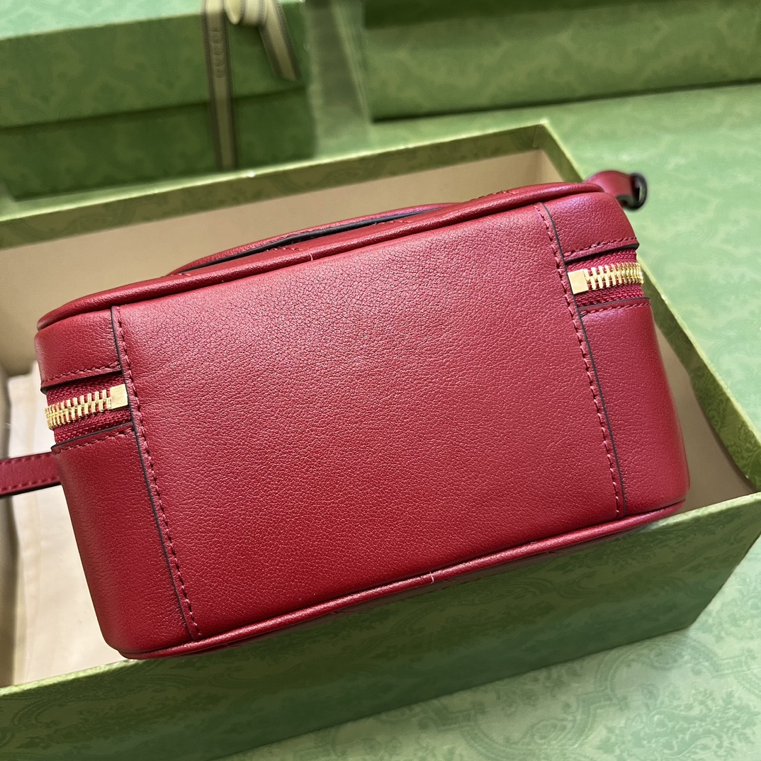 Bagsaaa Gvc*1 Blondie Top Handle Red Leather Bag - 17x15x9cm