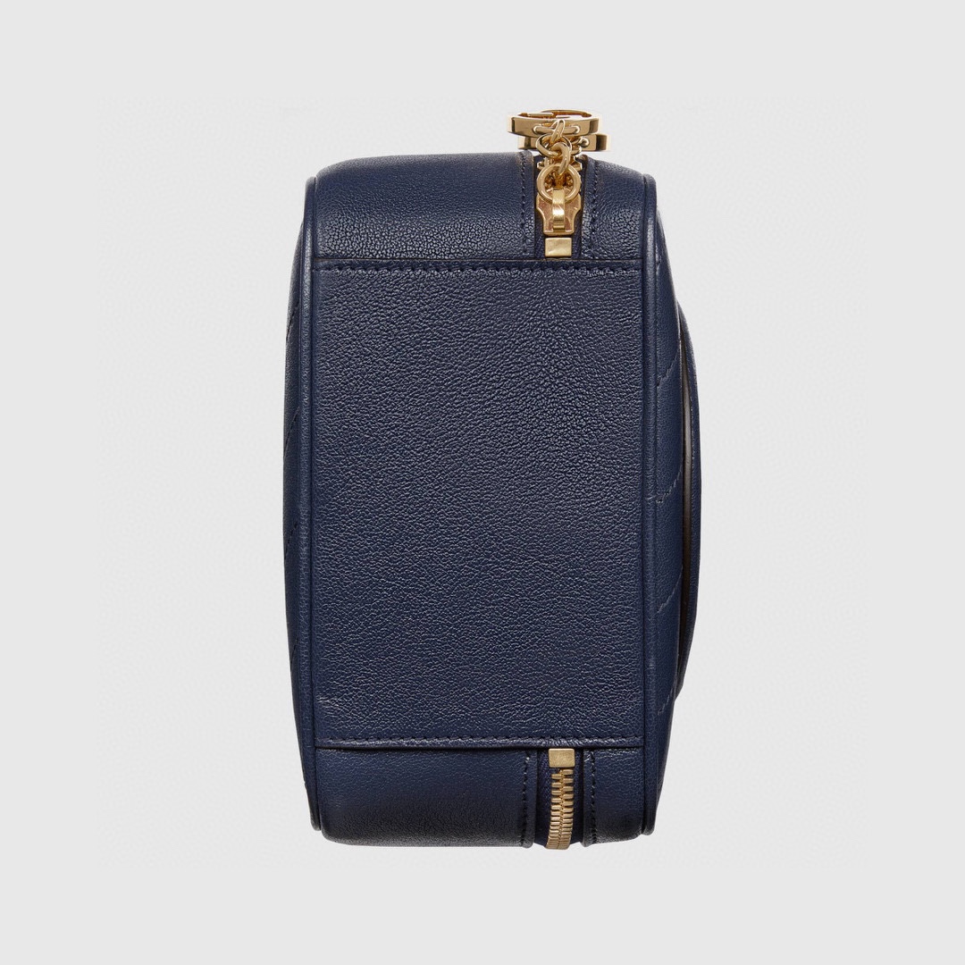 Bagsaaa Gvc*1 Blondie Top Handle Blue Leather Bag - 17x15x9cm