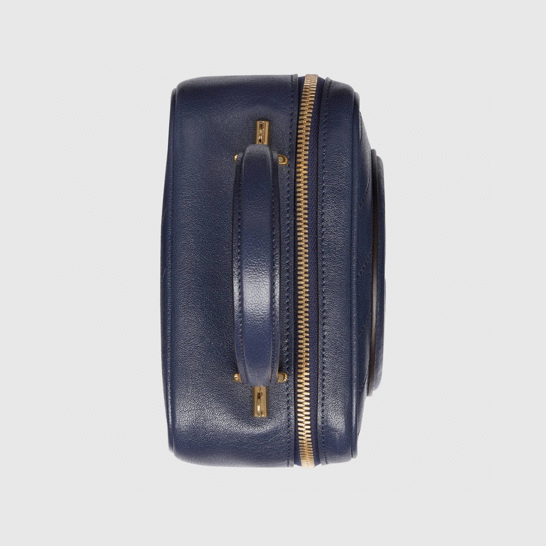 Bagsaaa Gvc*1 Blondie Top Handle Blue Leather Bag - 17x15x9cm