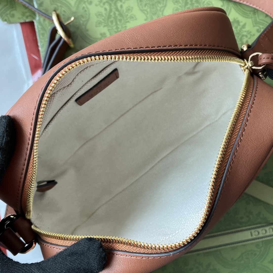 Bagsaaa Gvc*1 Blondie Small Shoulder Brown Leather Bag - 21*15.5*5cm