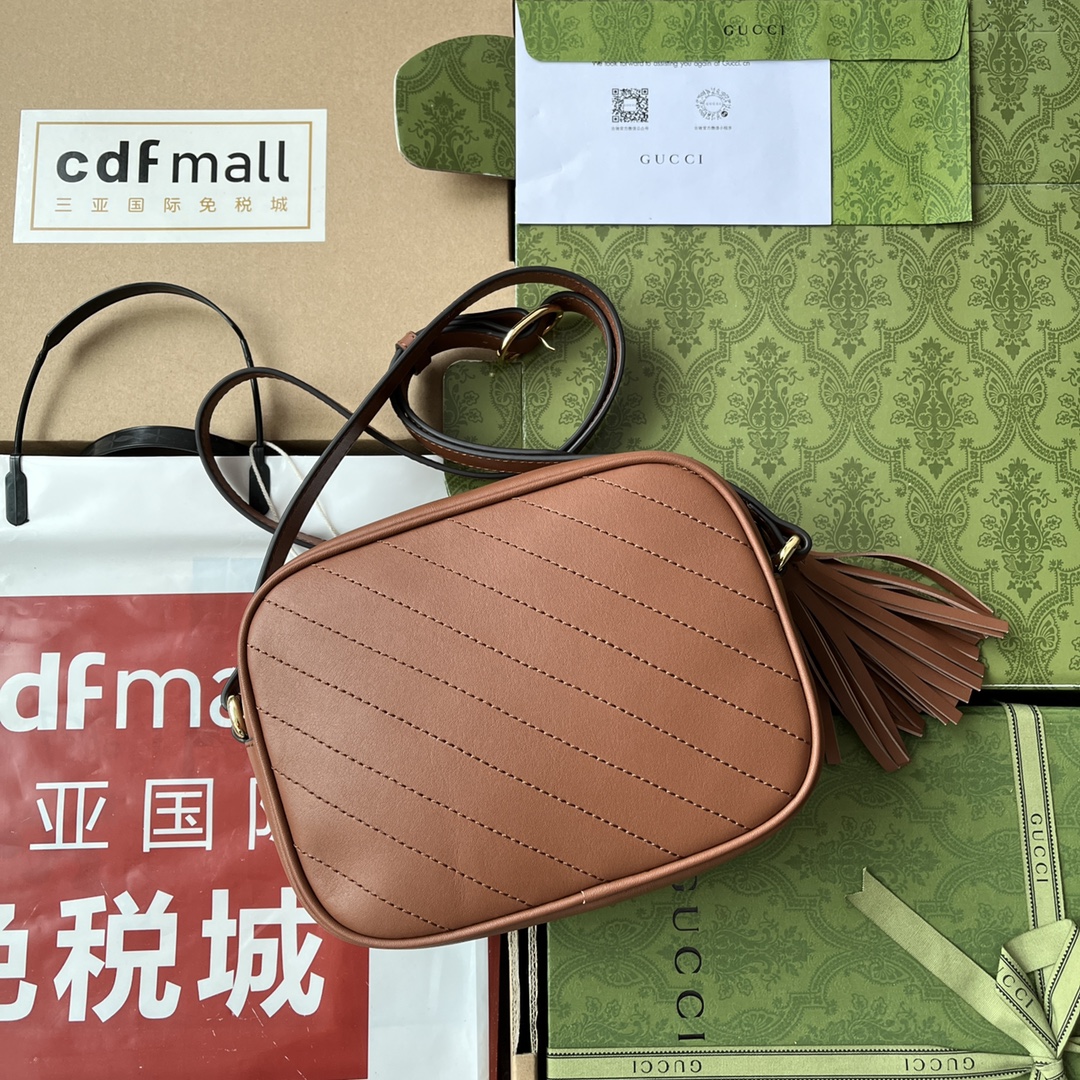Bagsaaa Gvc*1 Blondie Small Shoulder Brown Leather Bag - 21*15.5*5cm