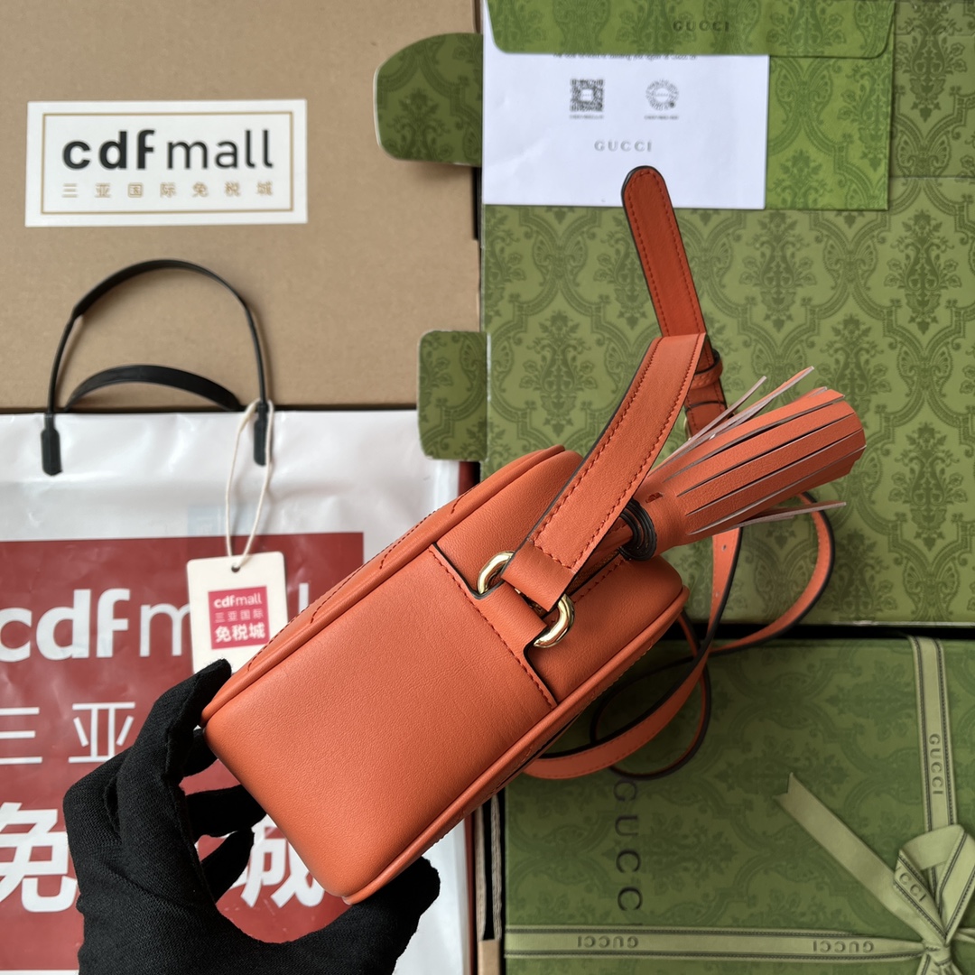 Bagsaaa Gvc*1 Blondie Small Shoulder Orange Leather Bag - 21*15.5*5cm