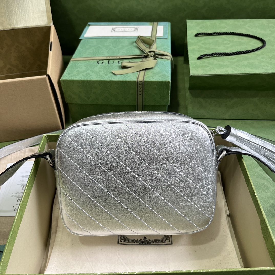 Bagsaaa Gvc*1 Blondie Small Shoulder Silver Leather Bag - 21*15.5*5cm