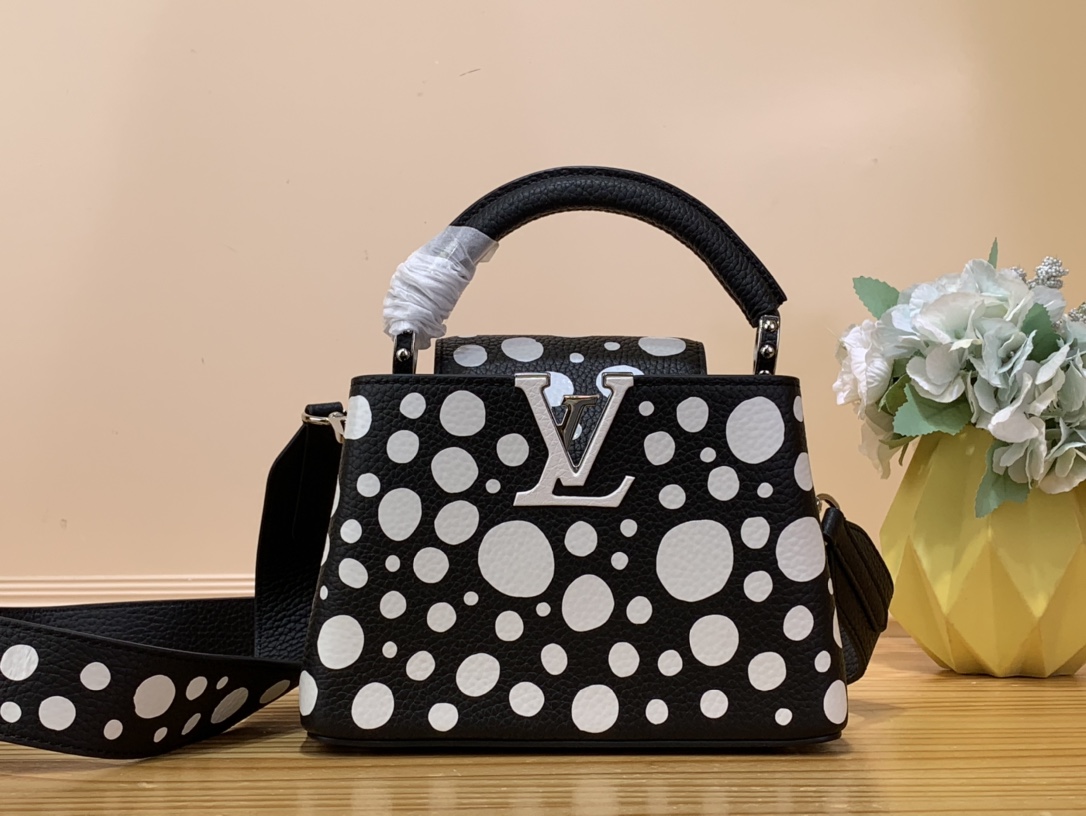 Bagsaaa L0vis Vvtt0n Capucines Mini YK Black/White - 21 x 14 x 8cm