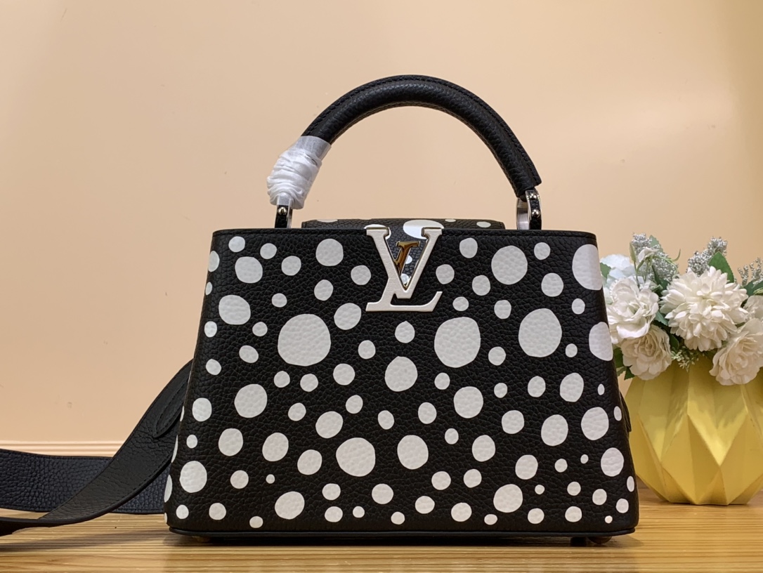 Bagsaaa L0vis Vvtt0n Capucines BB YK Black/White - 27 x 18 x 9 cm