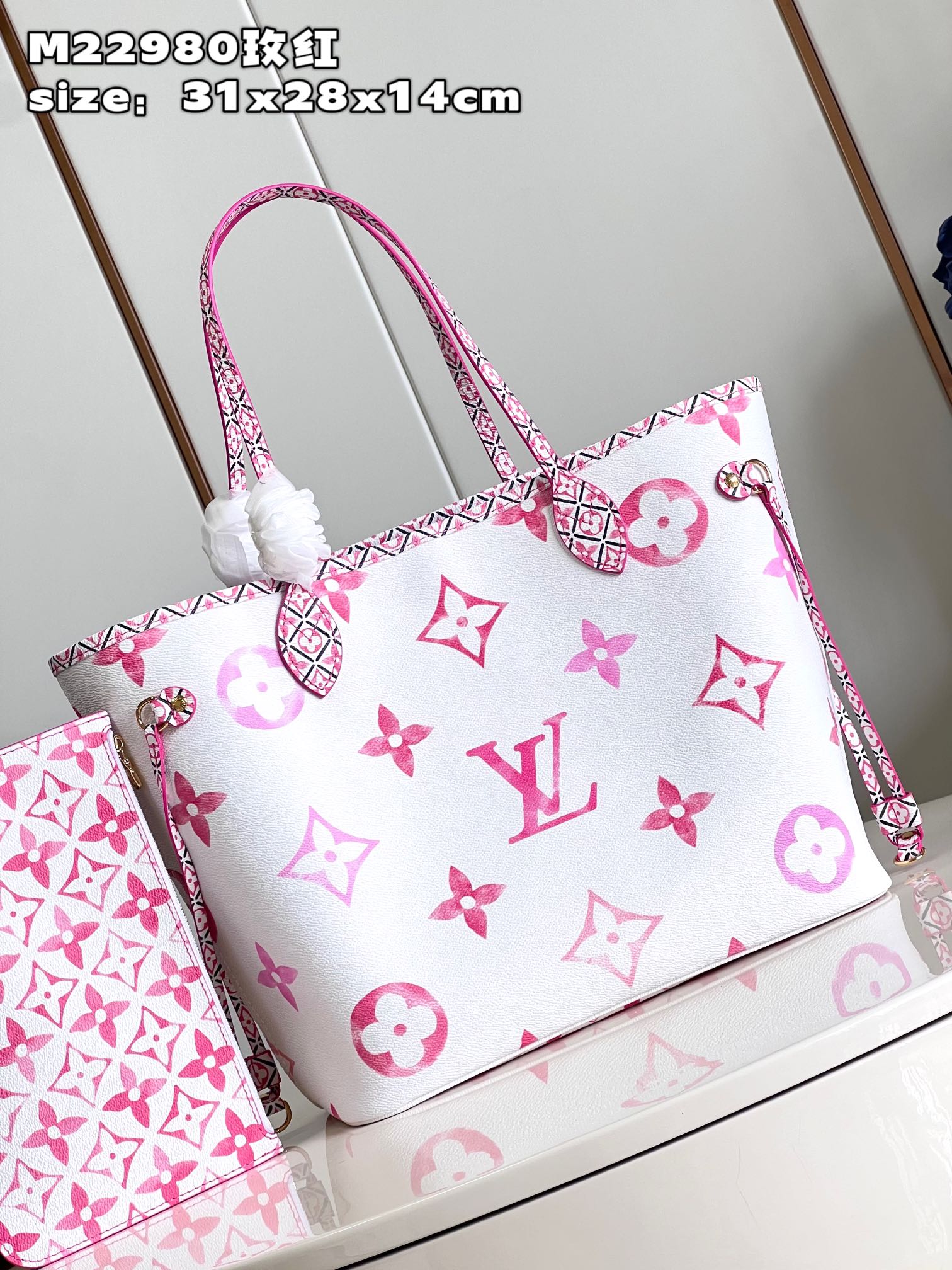 Bagsaaa L0vis Vvtt0n By The Pool Neverfull MM Pink - 31*28*14cm