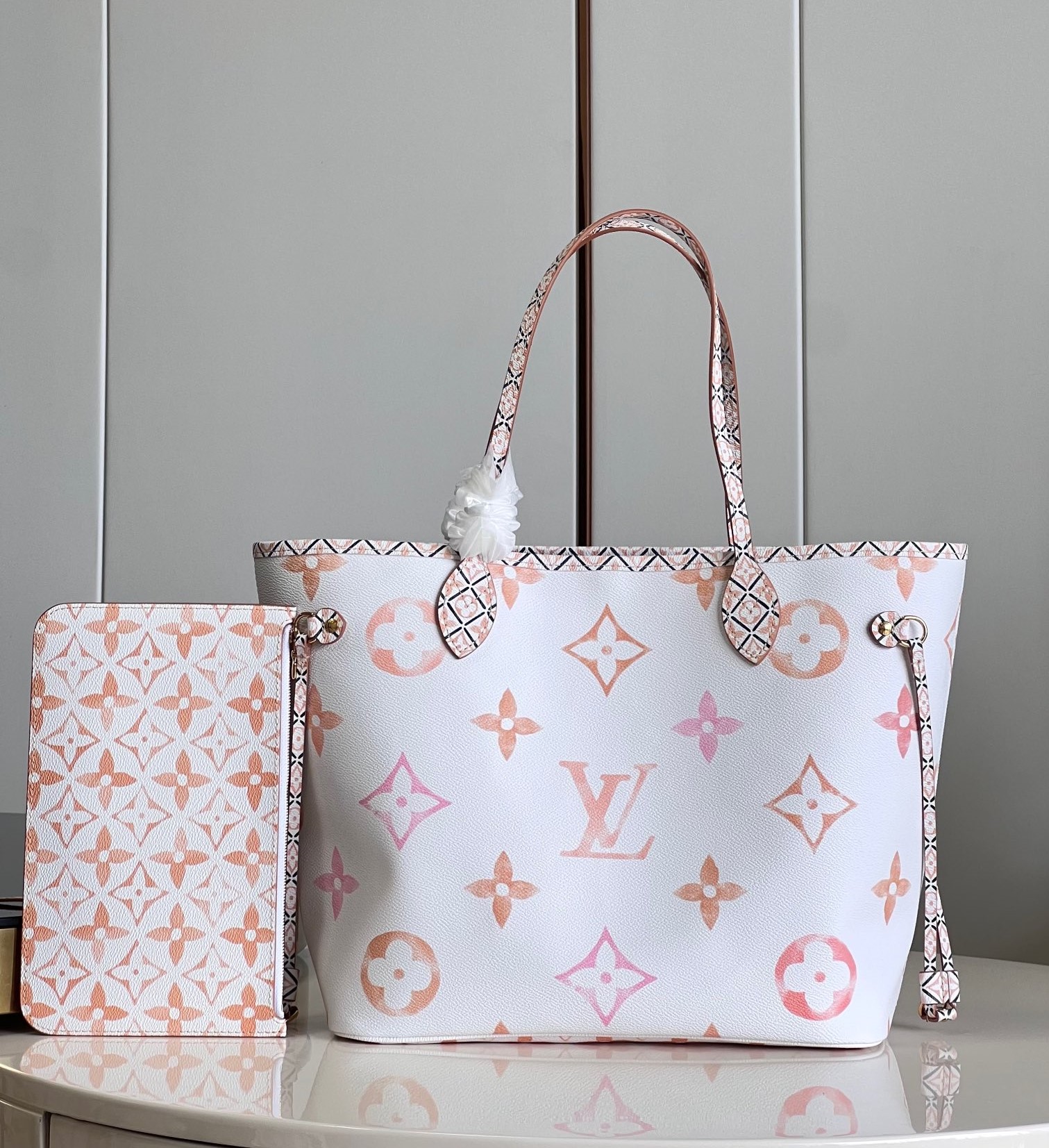 Bagsaaa L0vis Vvtt0n By The Pool Neverfull MM Beige - 31*28*14cm