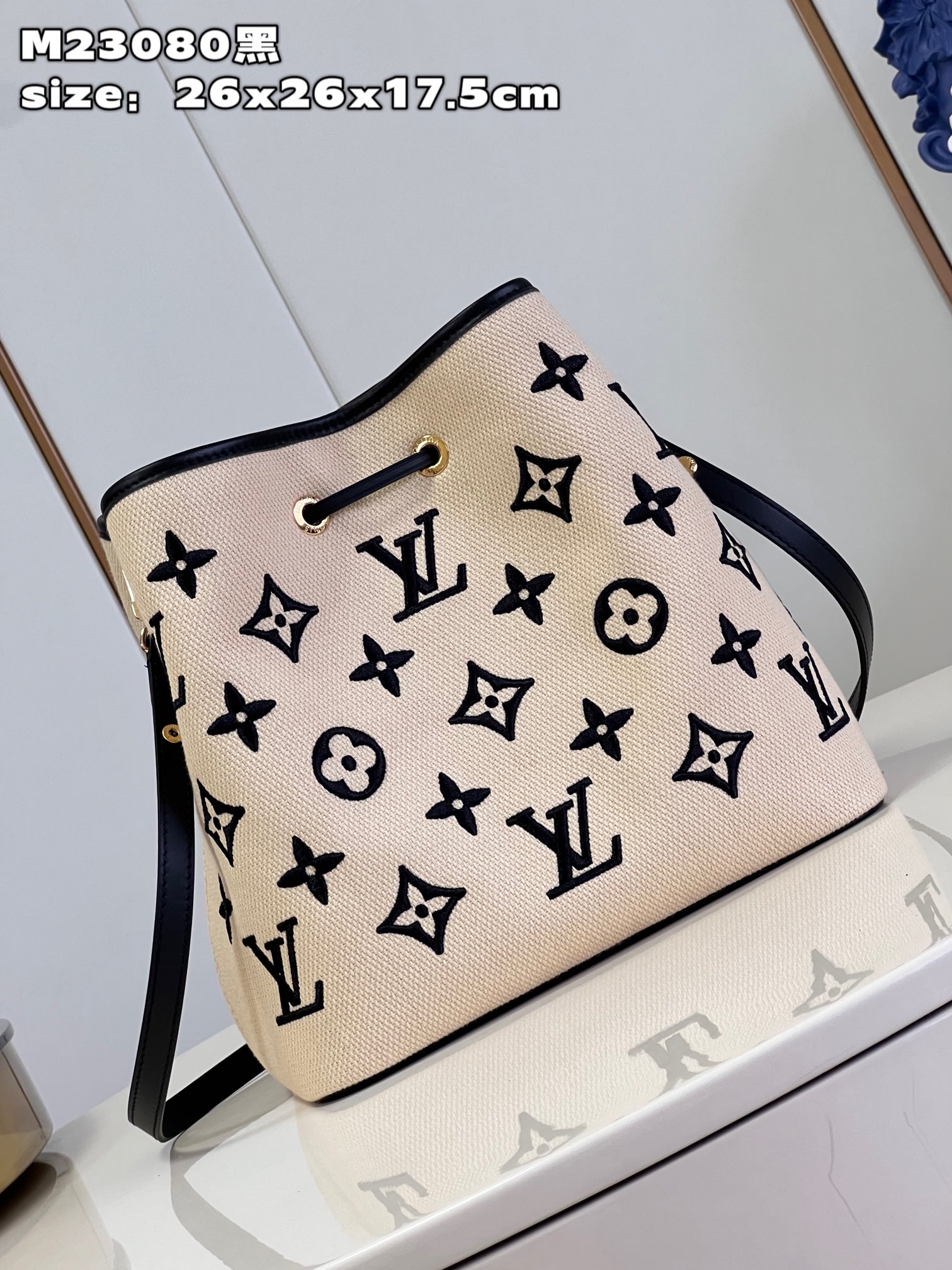 Bagsaaa L0vis Vvtt0n Neonoe Noir Beige with Lotus cotton - 26*26*17.5CM