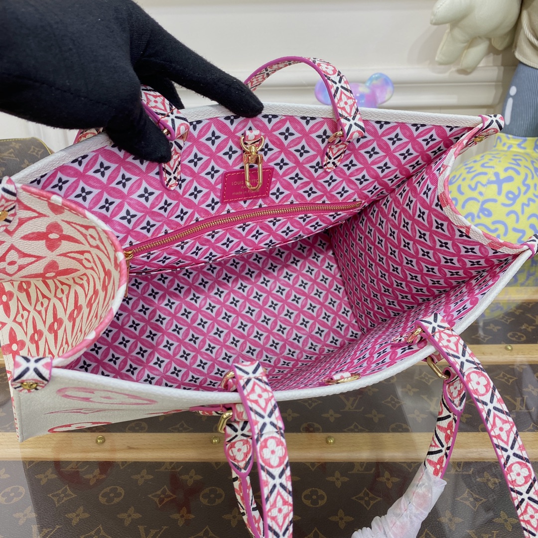 Bagsaaa L0vis Vvtt0n By The Pool Onthego MM Pink - 35*27*14CM