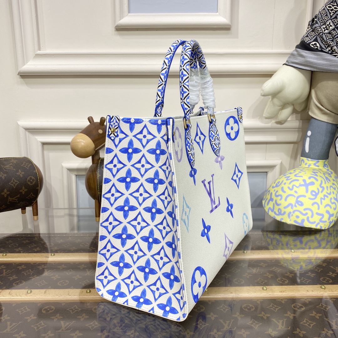 Bagsaaa L0vis Vvtt0n By The Pool Onthego MM Blue - 35*27*14CM