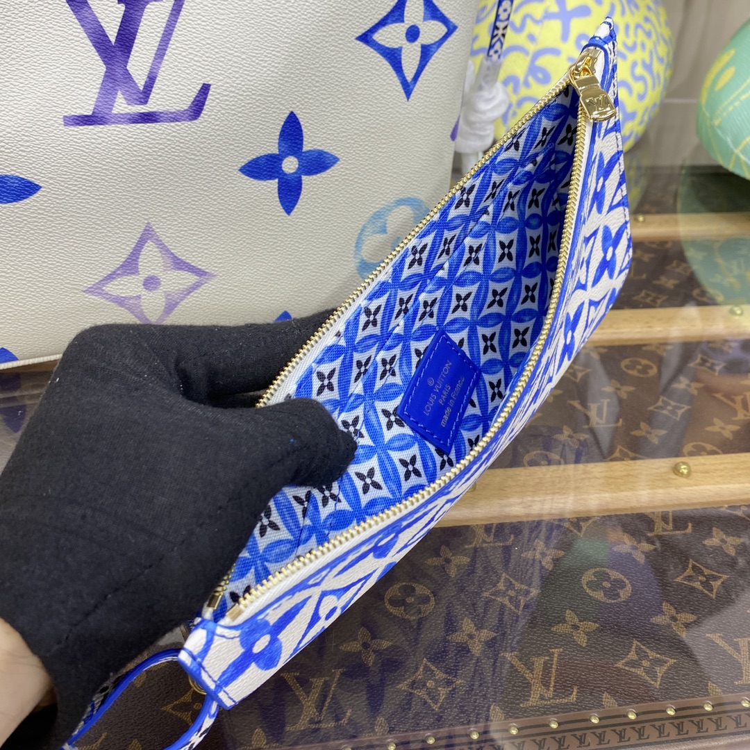 Bagsaaa L0vis Vvtt0n By The Pool Neverfull MM Blue - 31*28*14cm