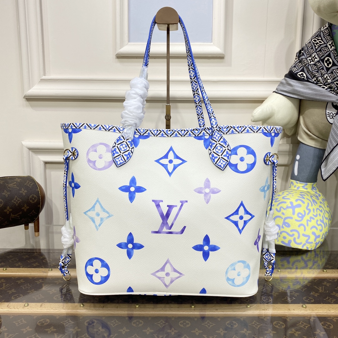 Bagsaaa L0vis Vvtt0n By The Pool Neverfull MM Blue - 31*28*14cm