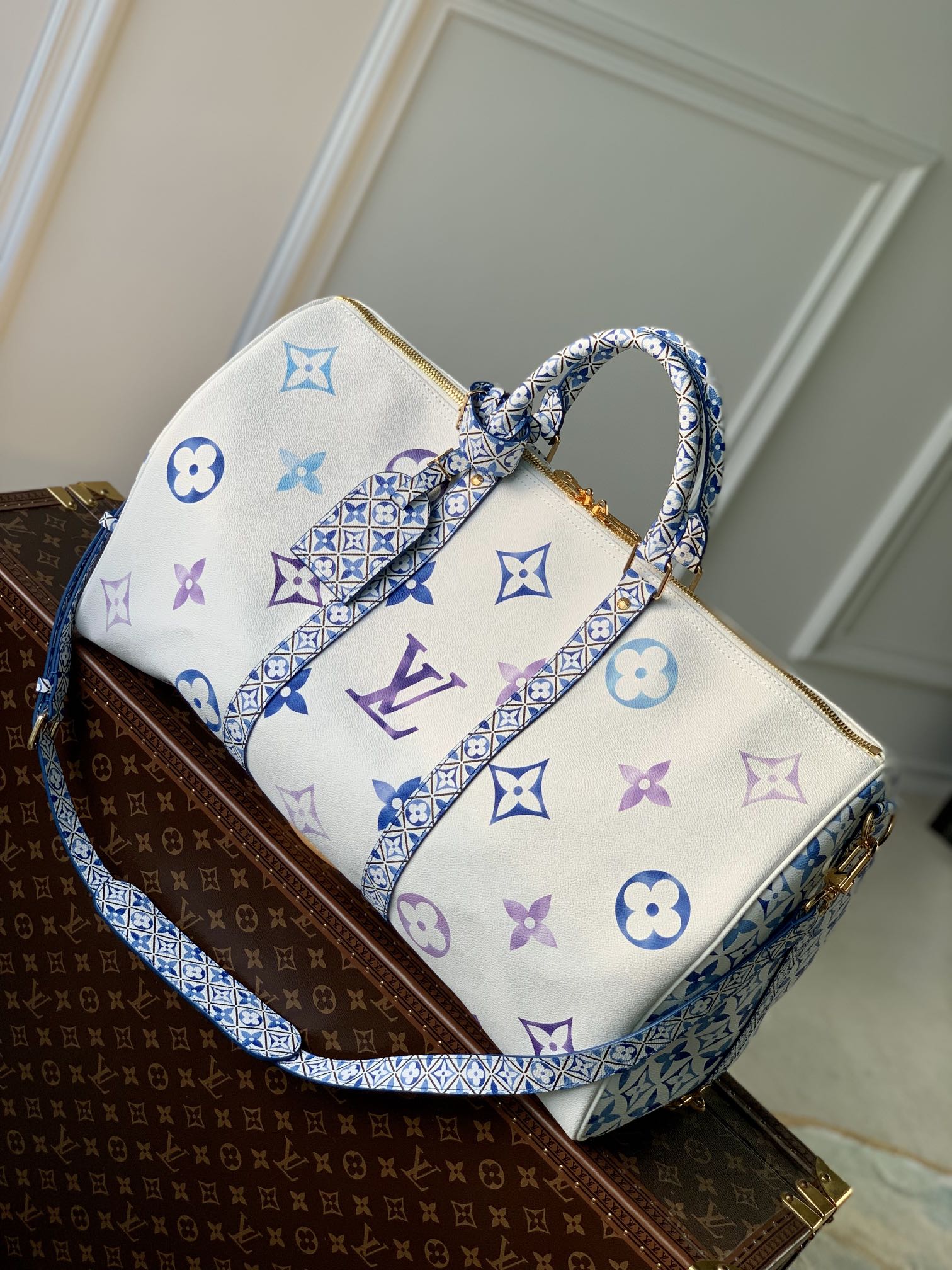 Bagsaaa L0vis Vvtt0n By The Pool Blue Keepall Bandoulière 50 x 29 x 23 cm