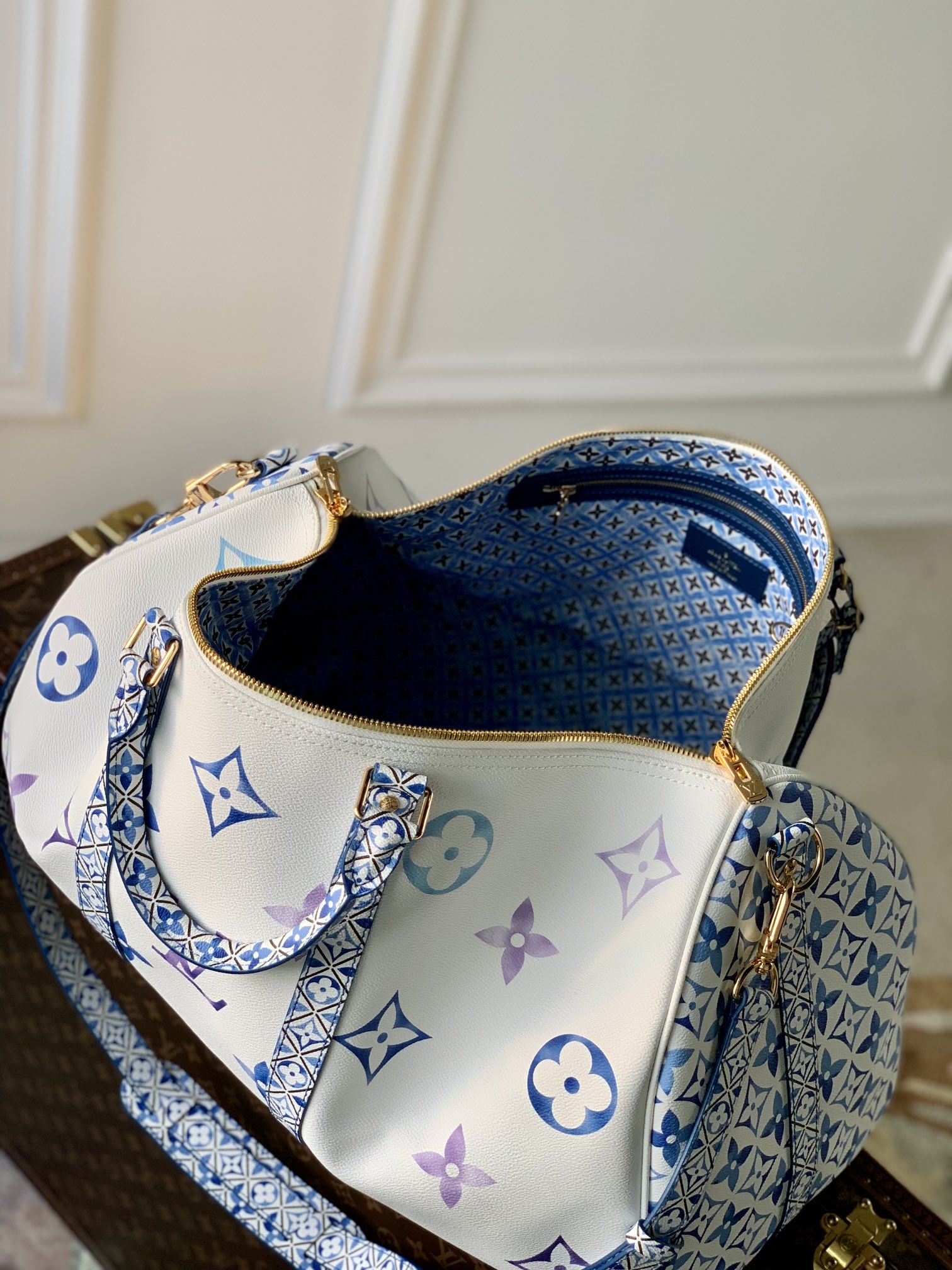 Bagsaaa L0vis Vvtt0n By The Pool Blue Keepall Bandoulière 50 x 29 x 23 cm