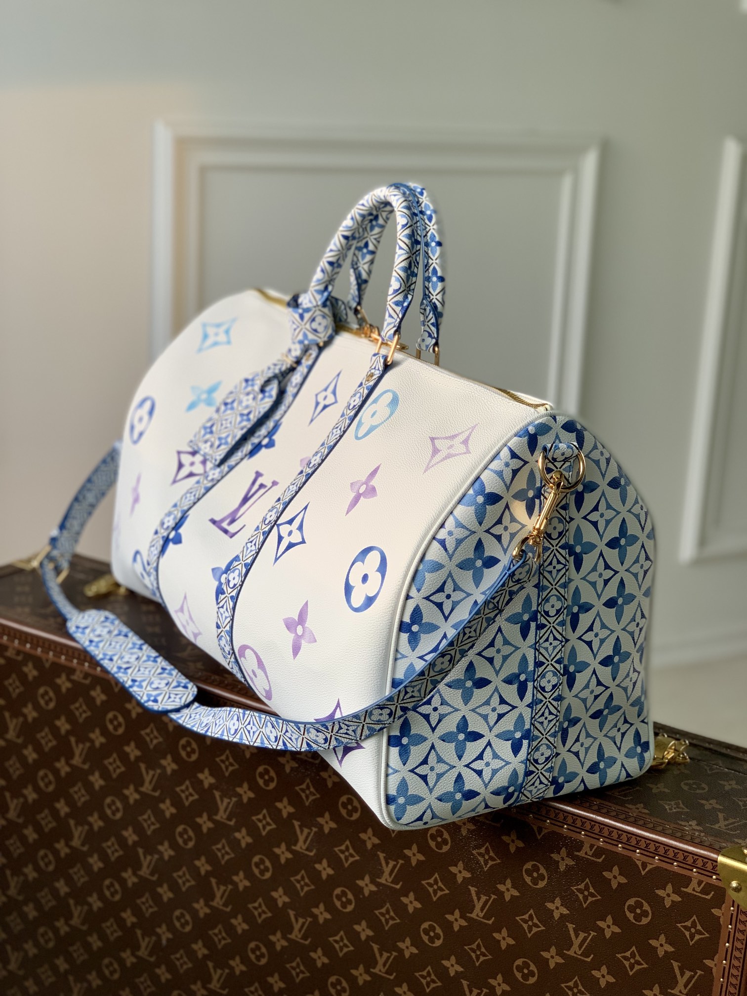 Bagsaaa L0vis Vvtt0n By The Pool Blue Keepall Bandoulière 50 x 29 x 23 cm