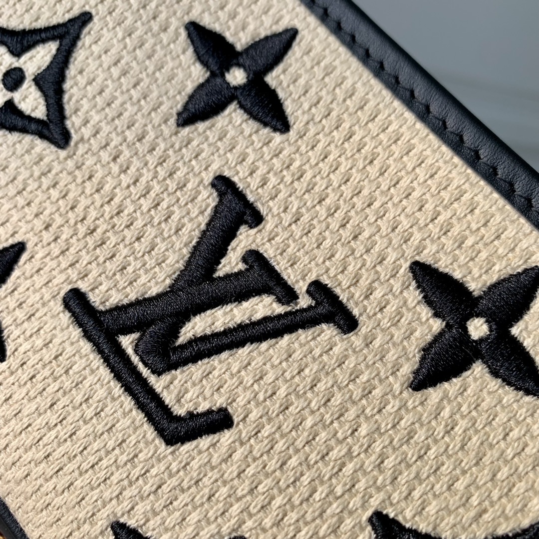 Bagsaaa L0vis Vvtt0n By The Pool Mini Pochette Accessoires Black Cotton 15.5 x 10.5 x 4 cm