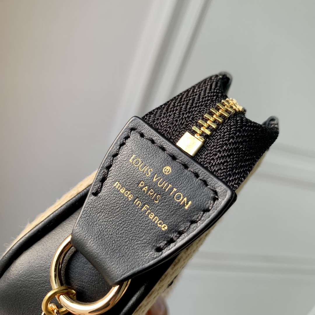 Bagsaaa L0vis Vvtt0n By The Pool Mini Pochette Accessoires Black Cotton 15.5 x 10.5 x 4 cm