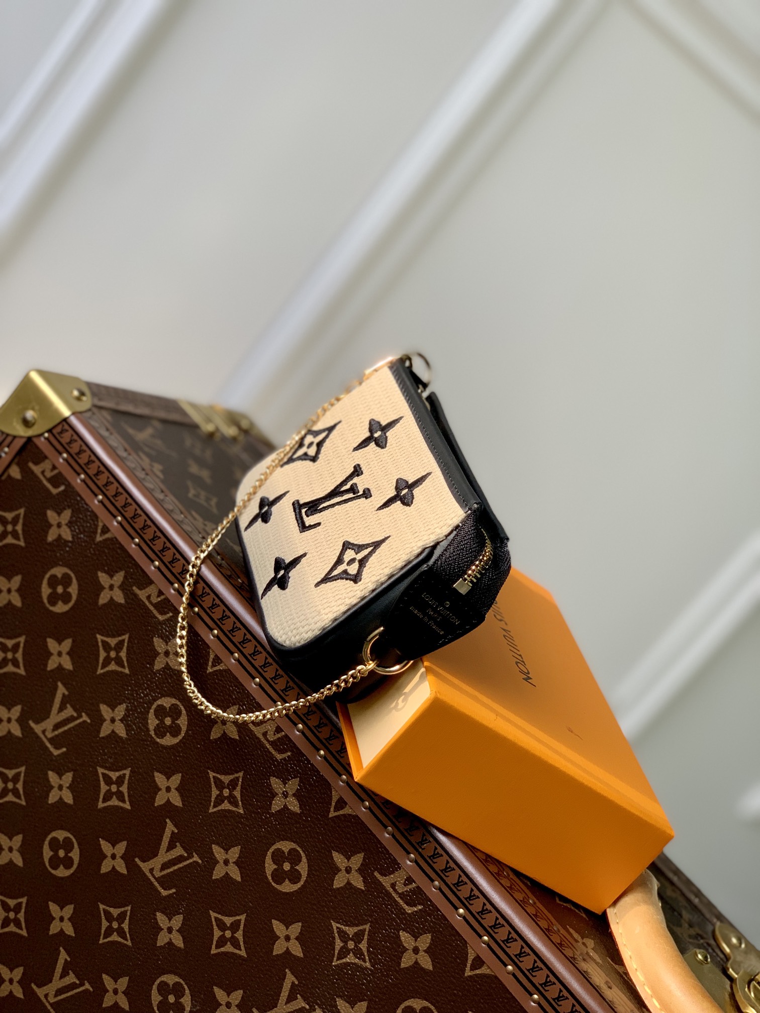 Bagsaaa L0vis Vvtt0n By The Pool Mini Pochette Accessoires Black Cotton 15.5 x 10.5 x 4 cm