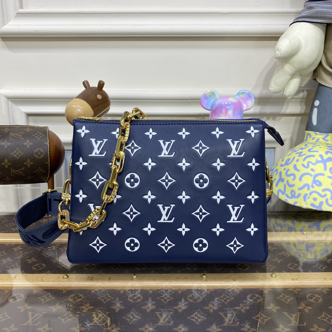Bagsaaa L0vis Vvtt0n Coussin PM Dark Blue - 26 x 20 x 12