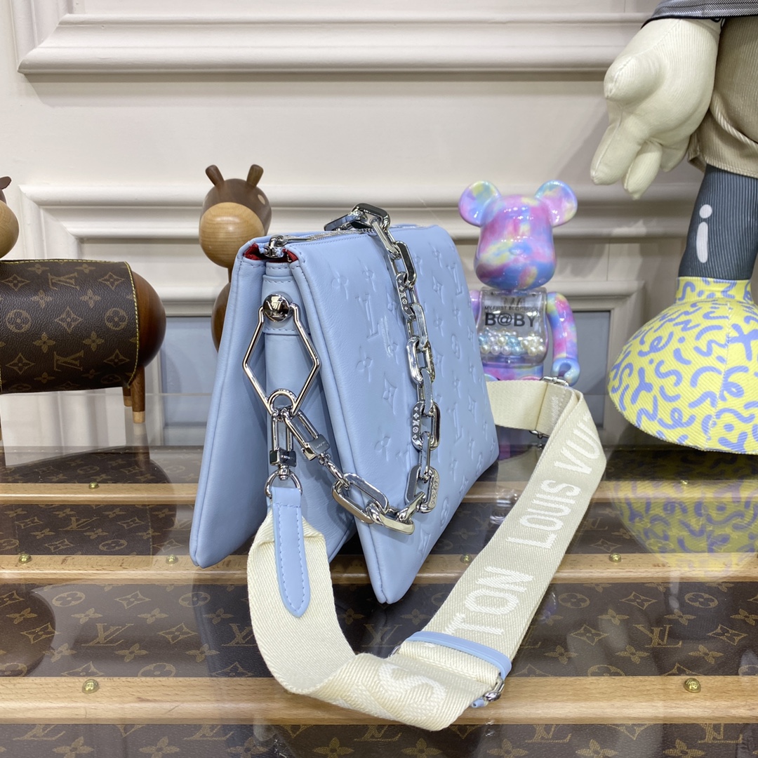 Bagsaaa L0vis Vvtt0n Coussin PM Light Blue - 26 x 20 x 12