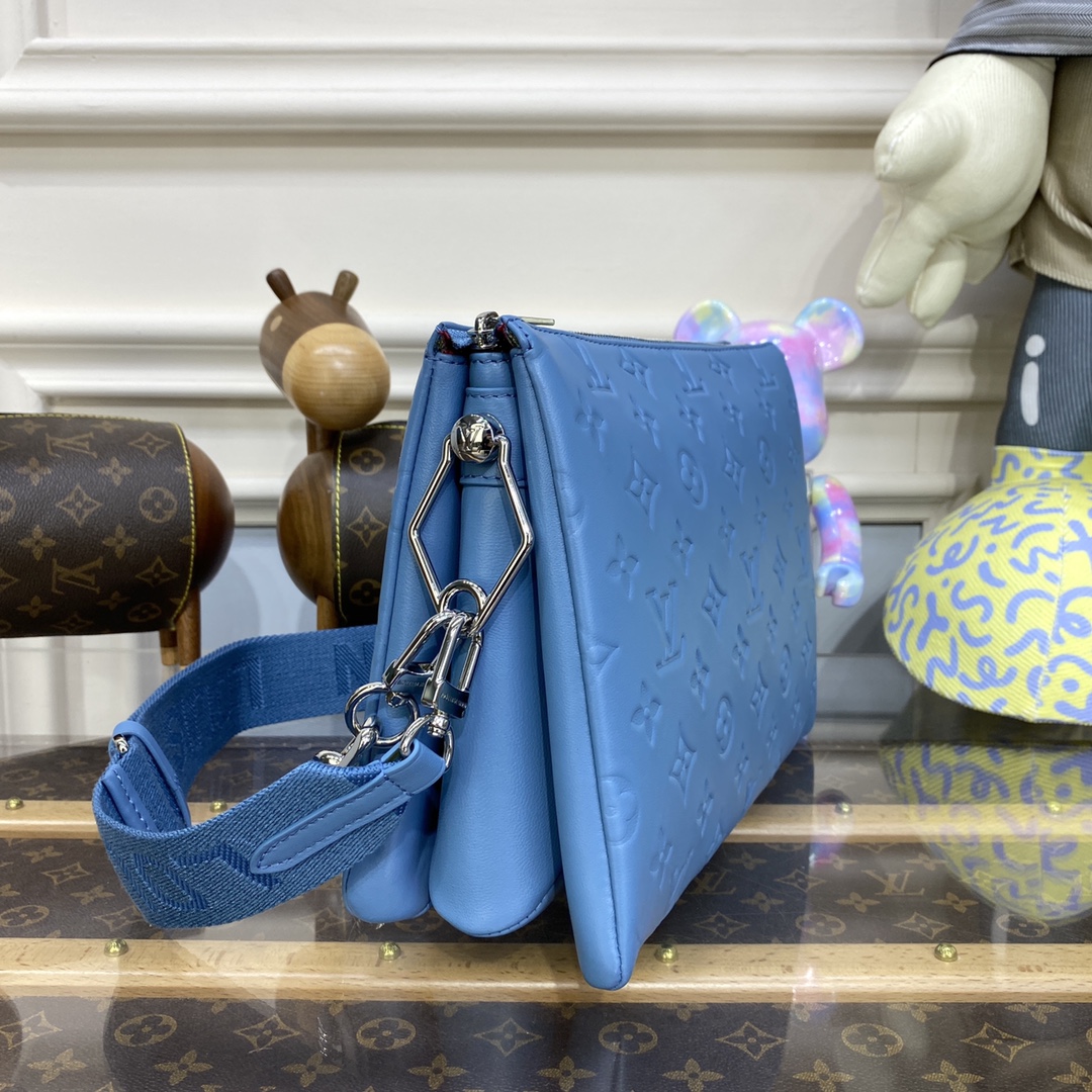Bagsaaa L0vis Vvtt0n Coussin PM Blue Silver Hardware - 26 x 20 x 12cm