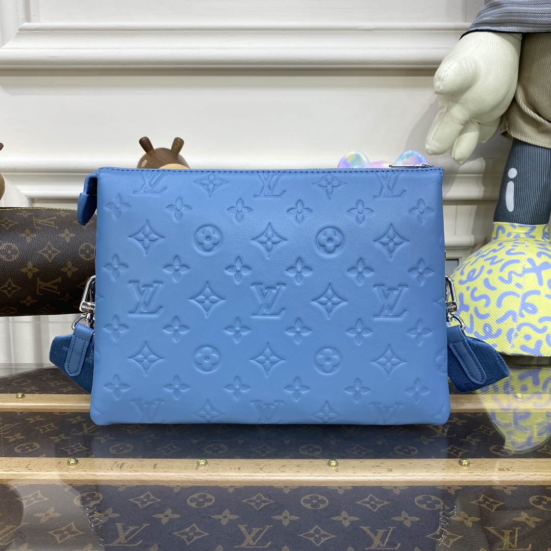 Bagsaaa L0vis Vvtt0n Coussin PM Blue Silver Hardware - 26 x 20 x 12cm