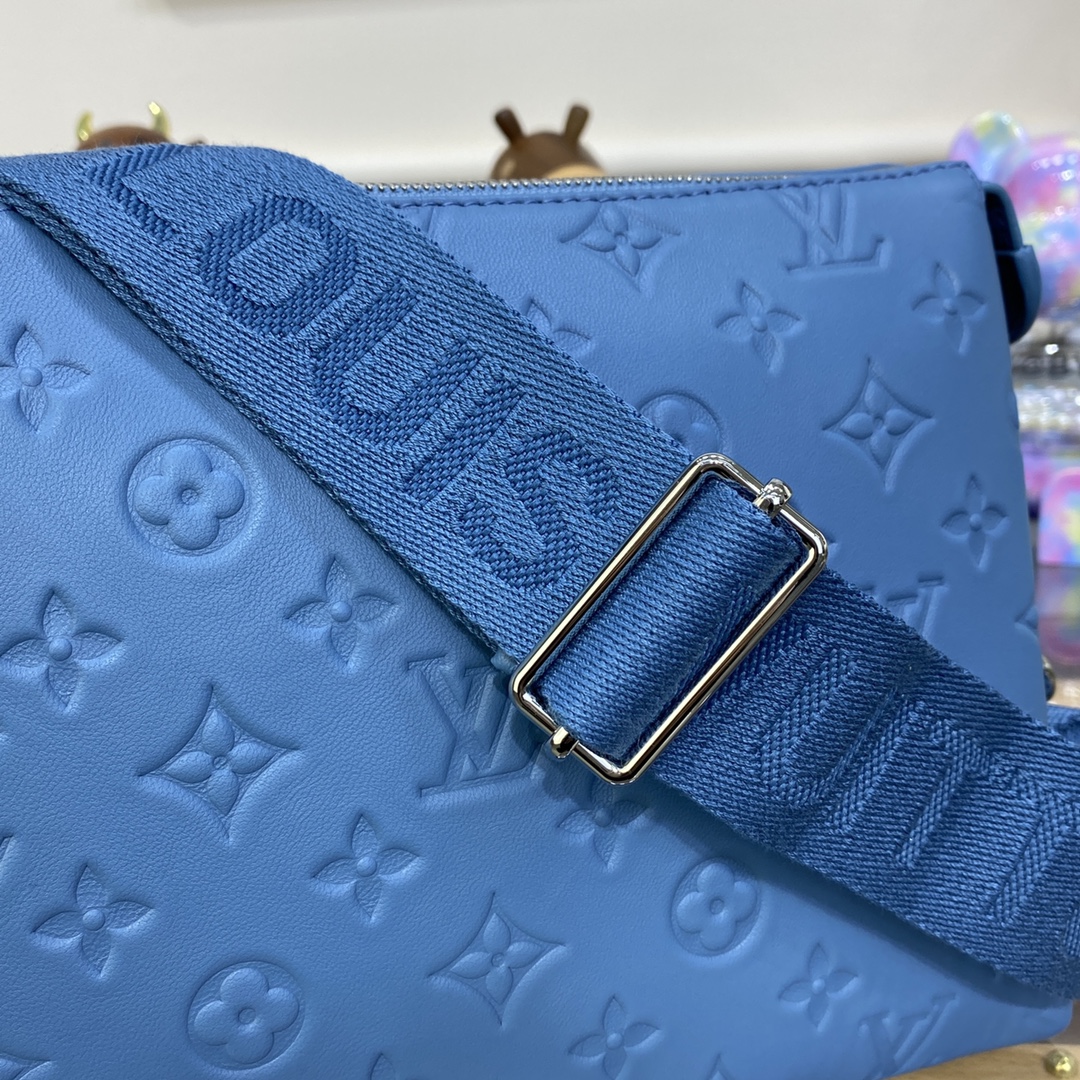 Bagsaaa L0vis Vvtt0n Coussin PM Blue Silver Hardware - 26 x 20 x 12cm