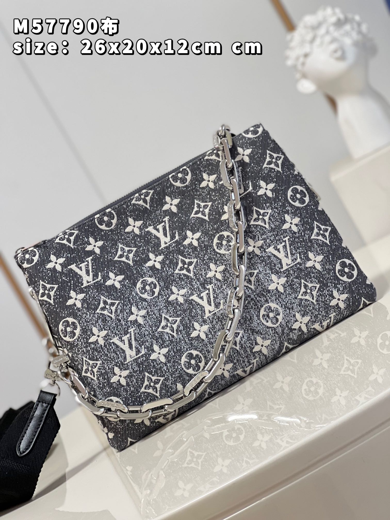 Bagsaaa L0vis Vvtt0n Coussin PM Denim Black - 26 x 20 x 12cm