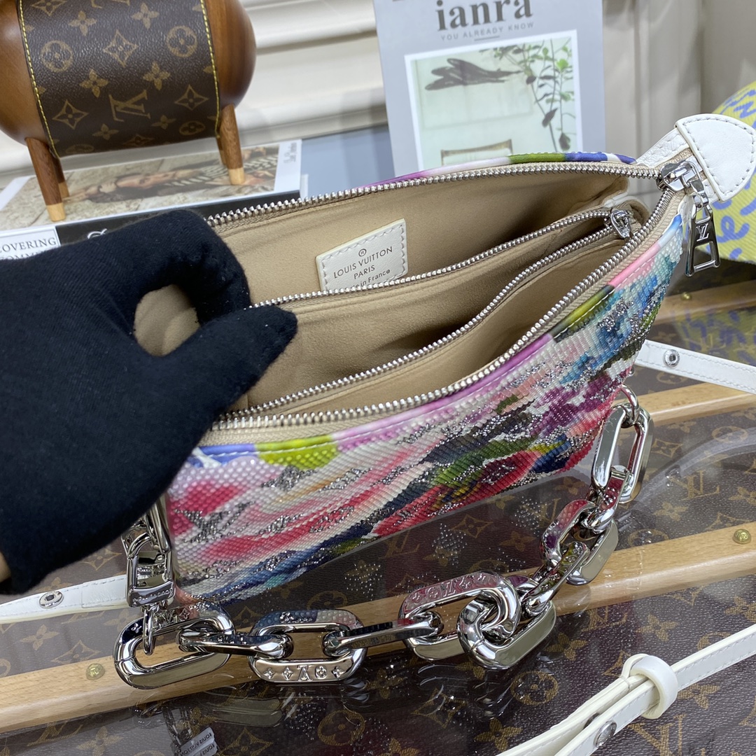 Bagsaaa L0vis Vvtt0n Coussin BB Satin Floral - 20 x 16 x 7 cm