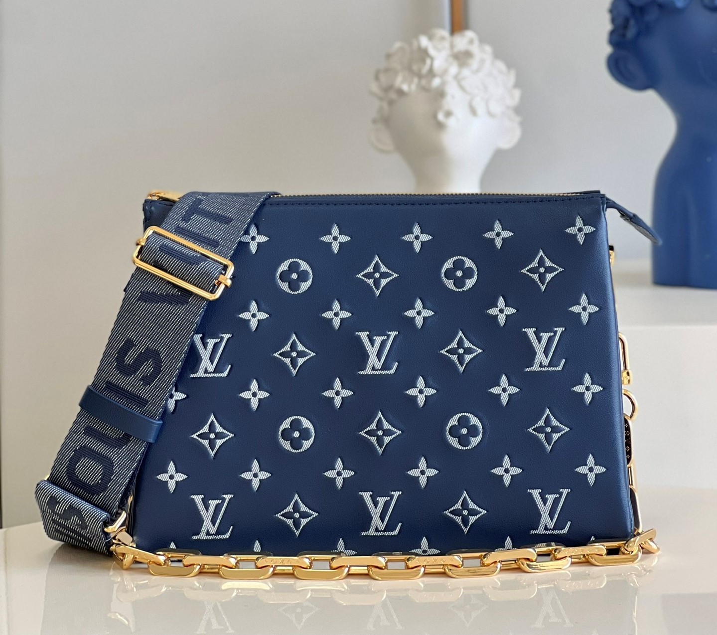 Bagsaaa L0vis Vvtt0n Coussin PM Dark Blue/ Grey - 26 x 20 x 12 cm