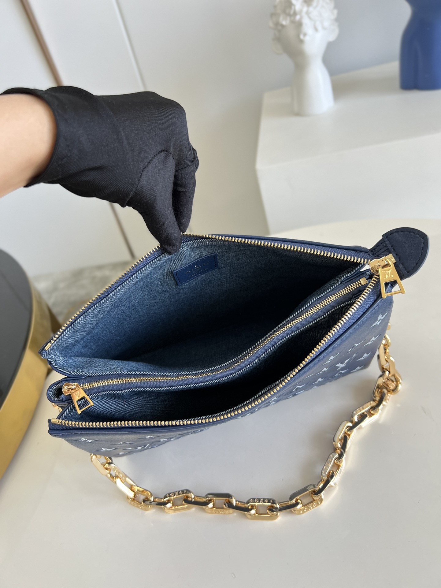 Bagsaaa L0vis Vvtt0n Coussin PM Dark Blue/ Grey - 26 x 20 x 12 cm